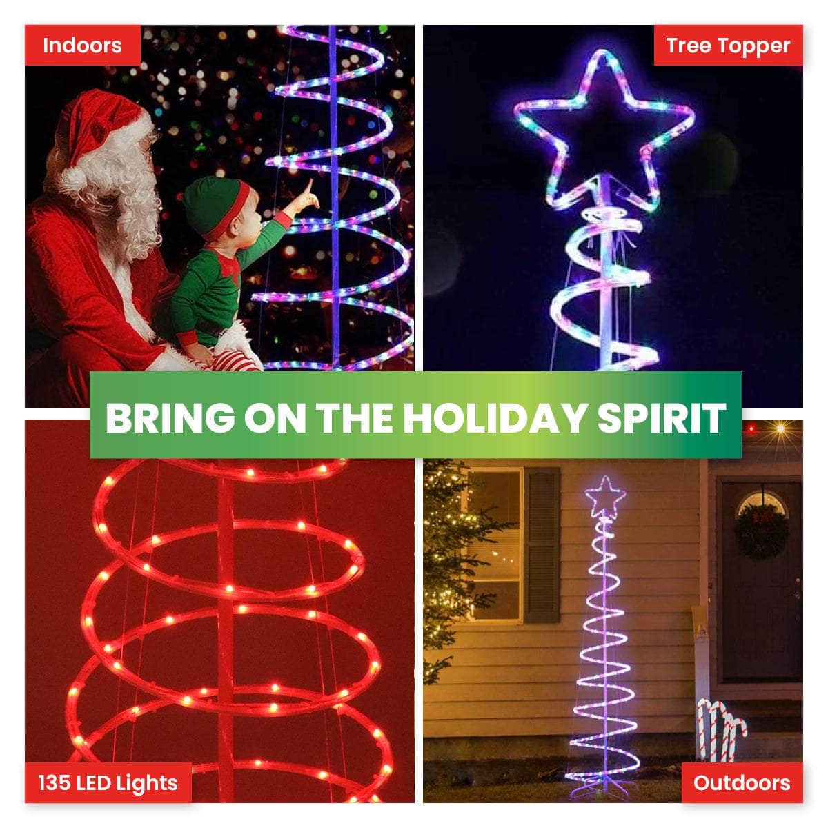 1.8m 3D Spiral Christmas Tree Remote Controlled Indoor/Outdoor