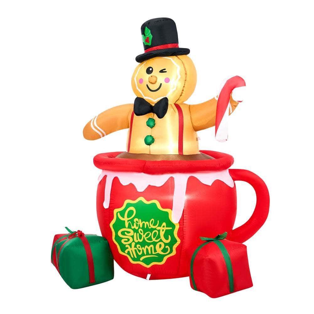 1.8M Christmas Inflatable Gingerbread Man with LED Lights