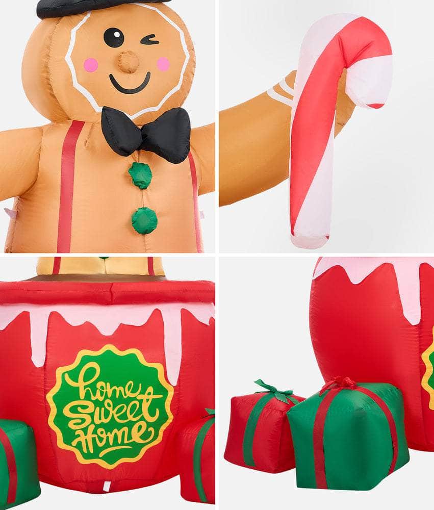 1.8M Christmas Inflatable Gingerbread Man with LED Lights