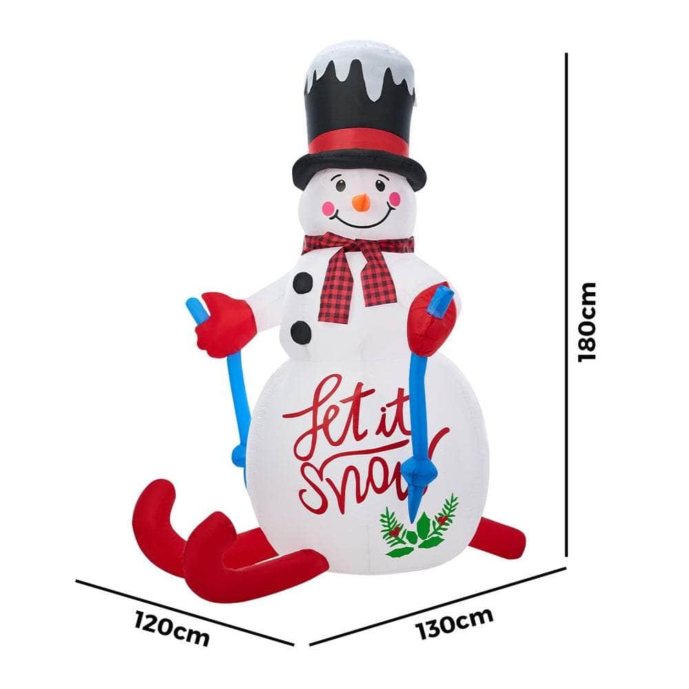 1.8M Christmas Inflatable Snowman with LED Lights Holiday Outdoor Decoration