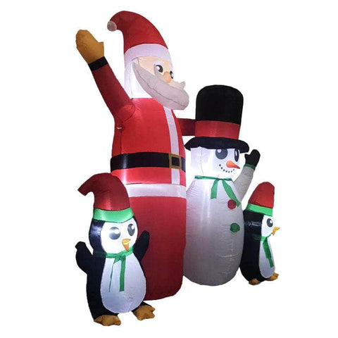 Festiss 1.8M Santa Snowman And Penguin Greeting Christmas Inflatable