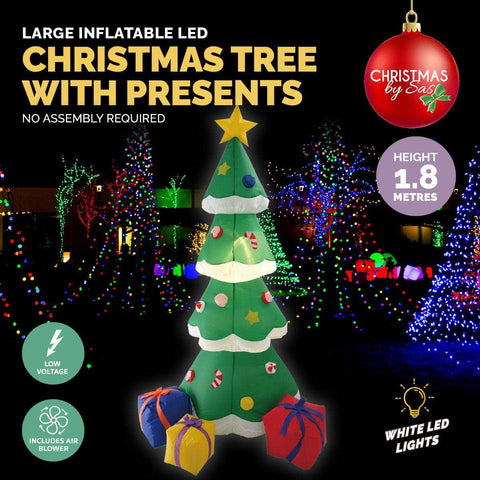 1.8m Self Inflatable LED Tree With Presents