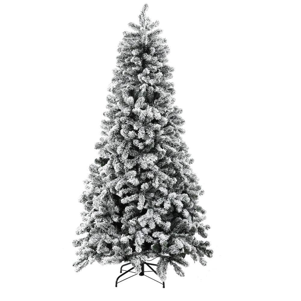 1.8m Snow Flocked LED Christmas Tree - 8 Light Modes