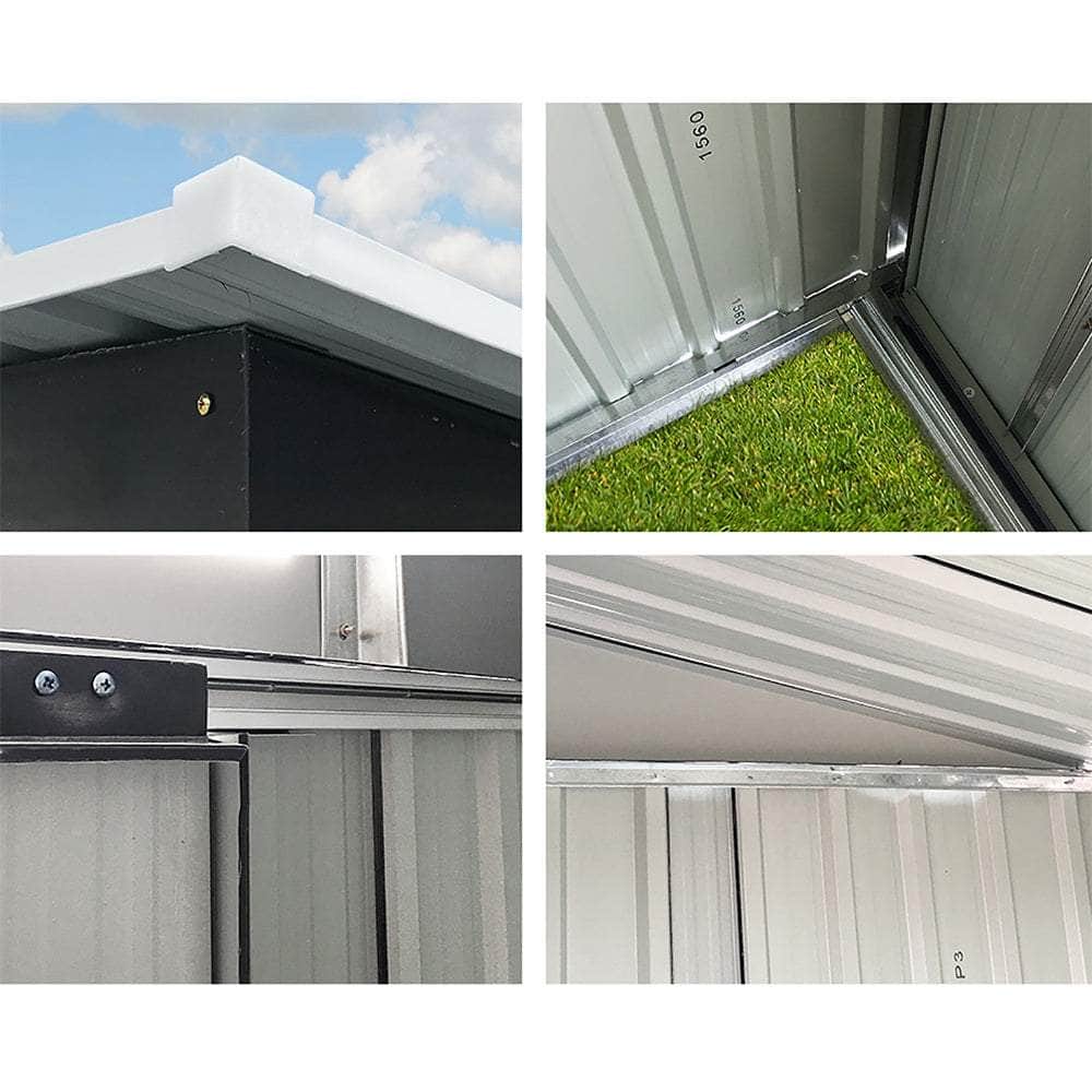 1.94 x 1.21m metal Tool Shed - Grey