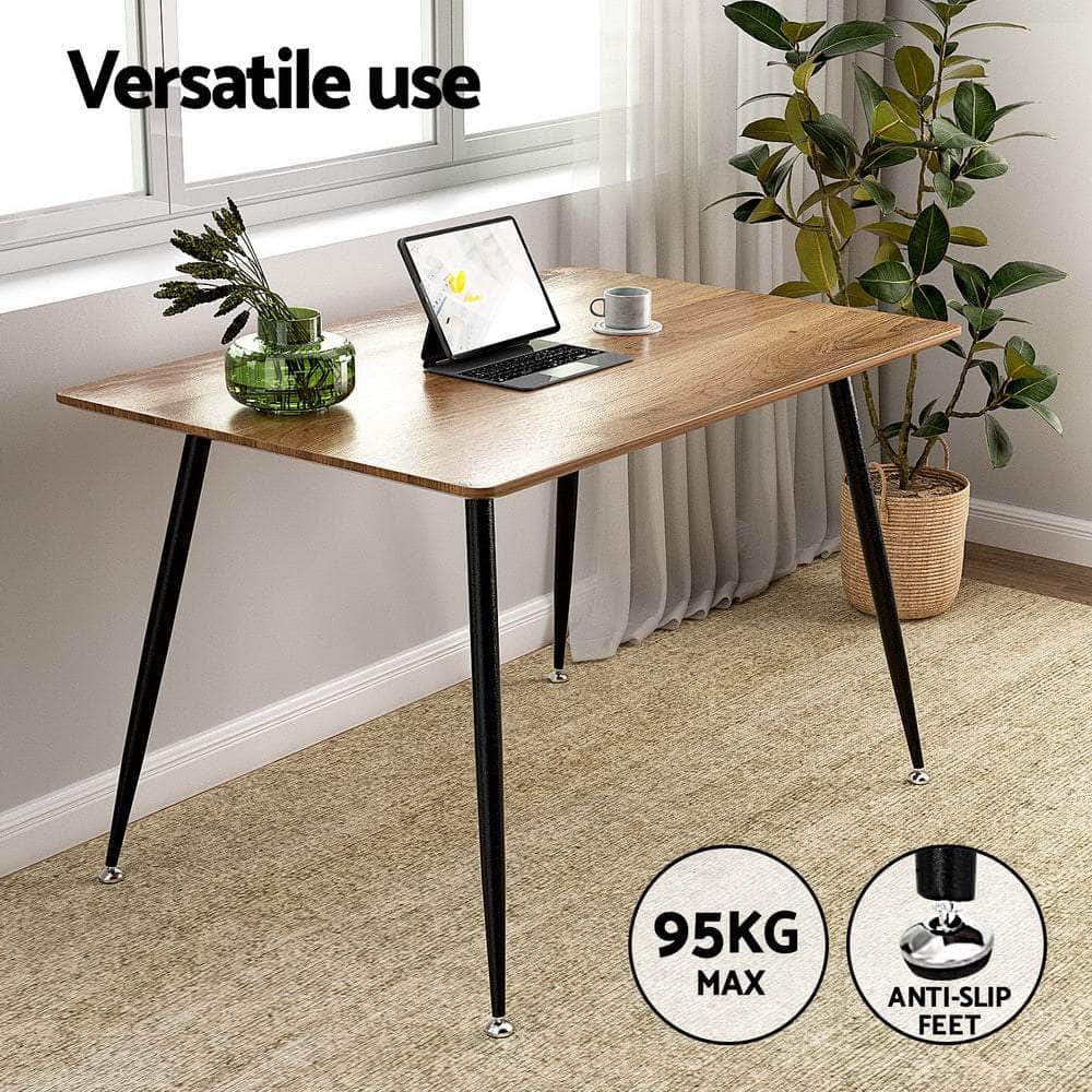 1 Dining Table and 4 Chairs Set Grey Metal