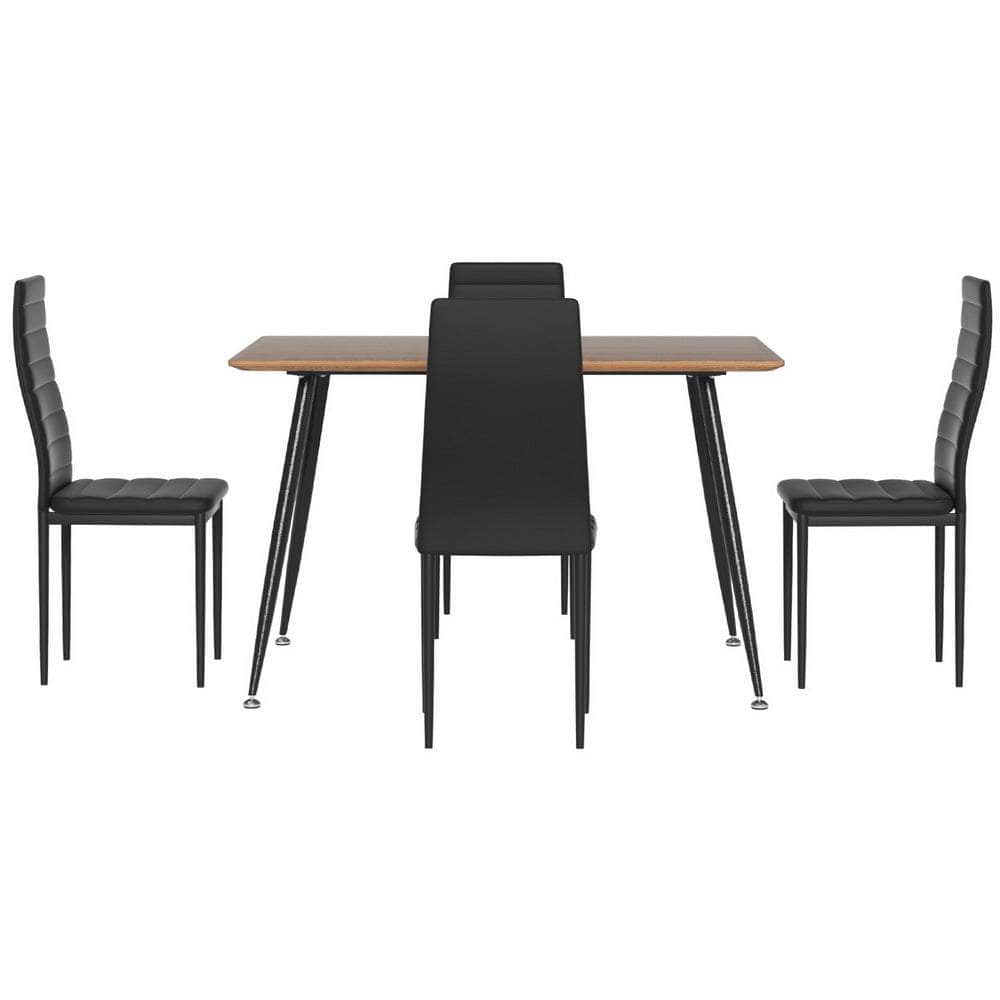 1 Dining Table and 4 Chairs Set Rectangle Metal