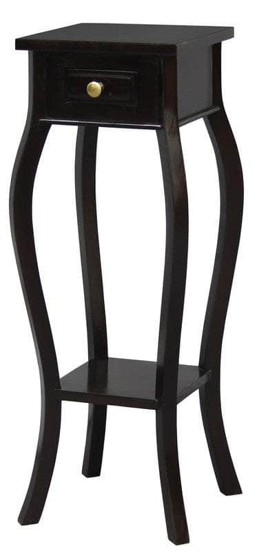 1 Drawer Cabriol Leg Plant Stand (Chocolate)