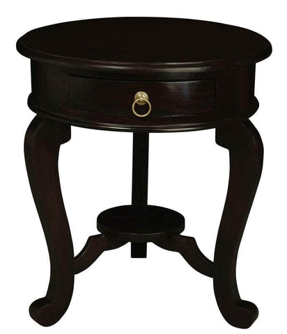1 Drawer Solid Mahogany Timber Lamp Table (Chocolate)