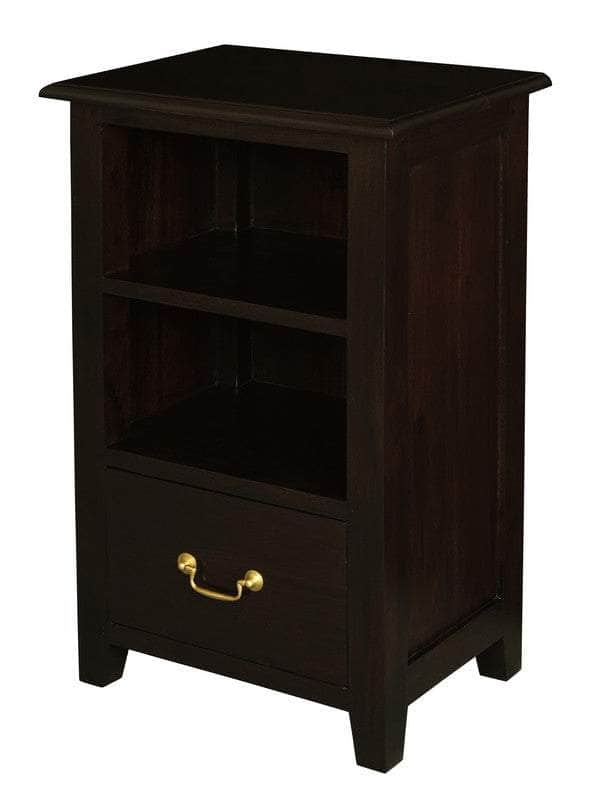 1 Drawer Solid Timber Lamp Table- Chocolate/Mahogany/White