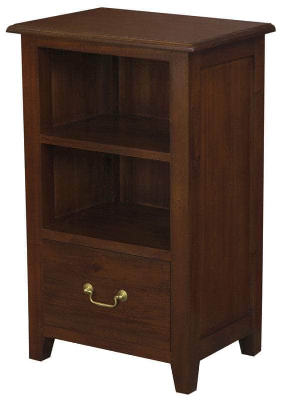 1 Drawer Solid Timber Lamp Table- Chocolate/Mahogany/White