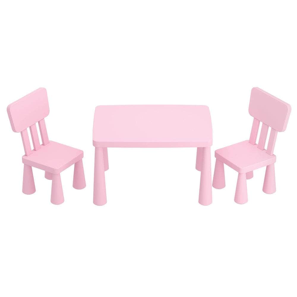 1 Kids Table and 2 Chairs Set Blue/Pink