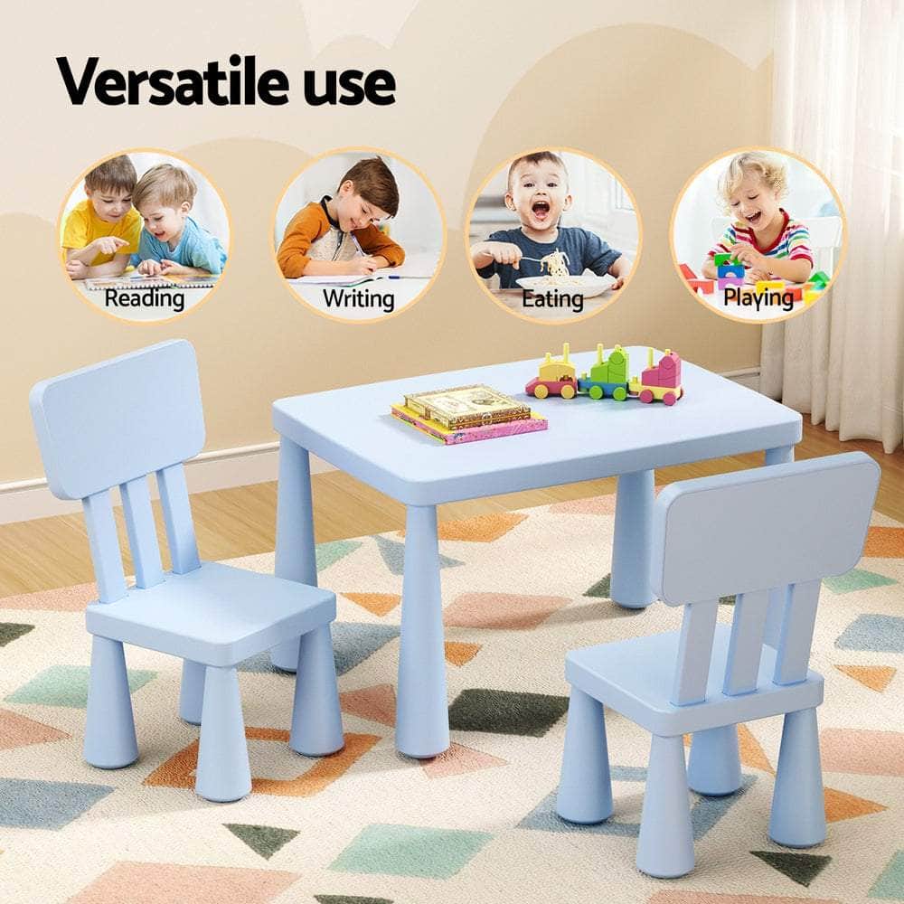 1 Kids Table and 2 Chairs Set Blue/Pink