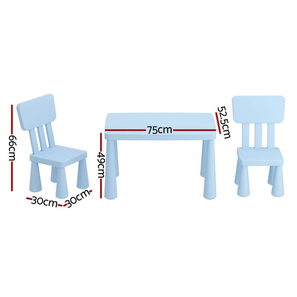 1 Kids Table and 2 Chairs Set Blue/Pink