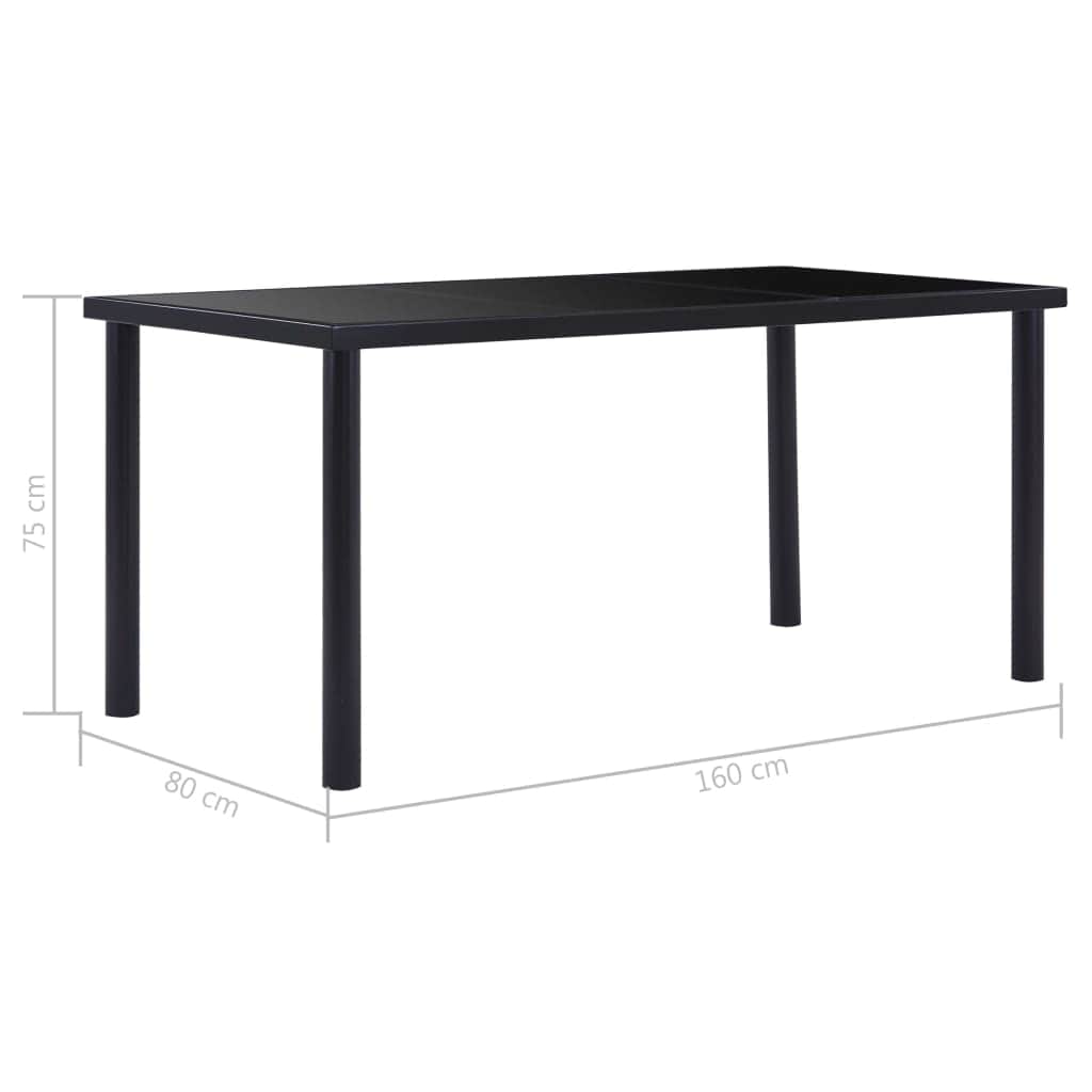 1 pcs Dining Table Black Tempered Glass - Simple deals