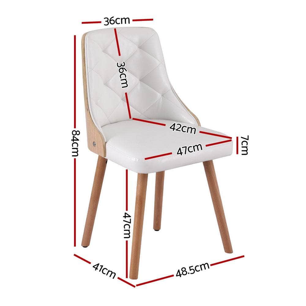 1 Set of 2 Dining Chairs Black/White PU