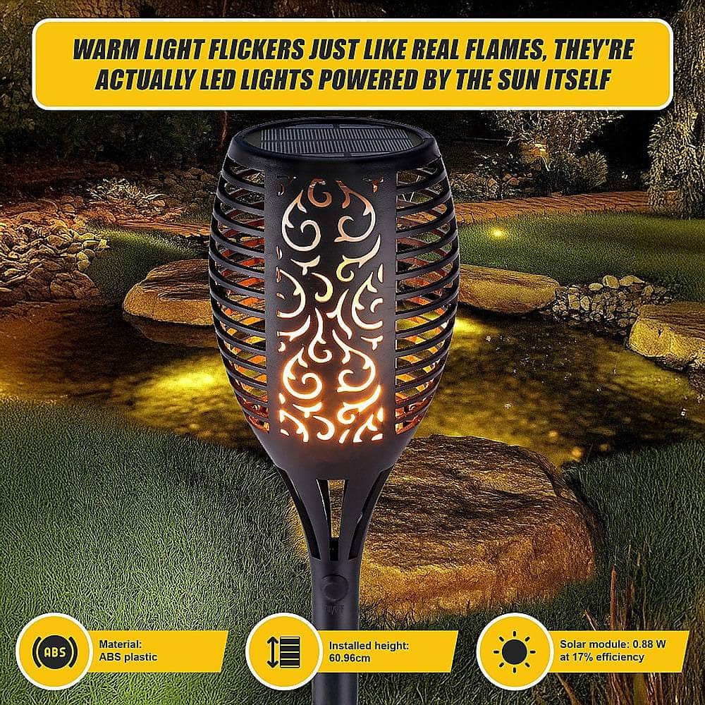 10-Pack Solar Torch Lights With 96 Led Flickering Flame
