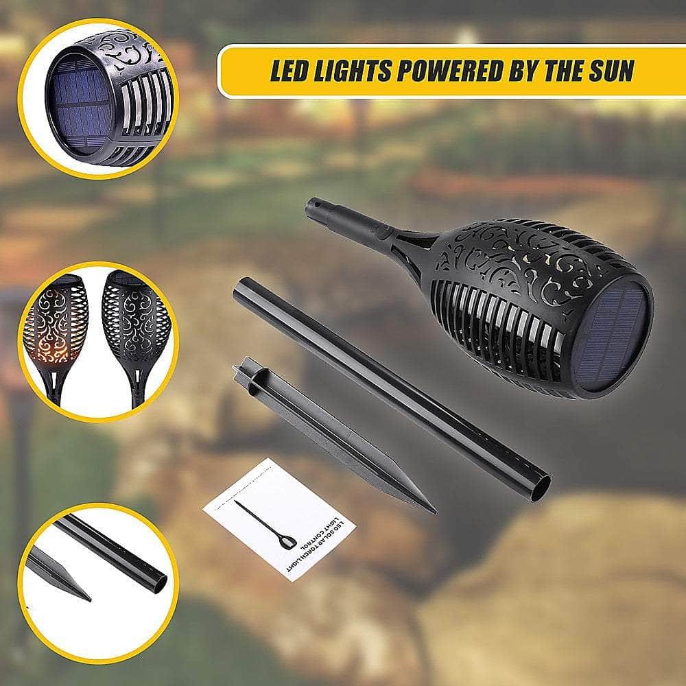 10-Pack Solar Torch Lights With 96 Led Flickering Flame