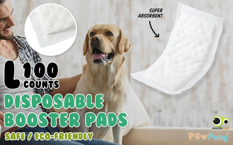 100 Ct L/S/XS Pet Dog Diaper Liners Booster Pads Disposable Adhesive