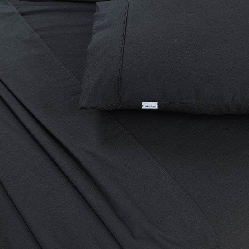 100% Egyptian Cotton Vintage Washed 500TC Charcoal Double Bed Sheets Set