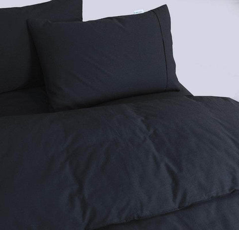 100% Egyptian Cotton Vintage Washed 500Tc Charcoal Super King Quilt Cover Set
