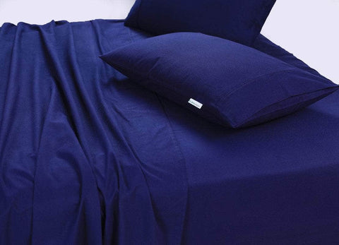 Navy Blue Mega King Bed Sheets Set - 500Tc Egyptian Cotton (50Cm Deep)