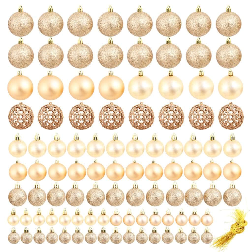 100 Piece Christmas Ball Set Rose/Gold