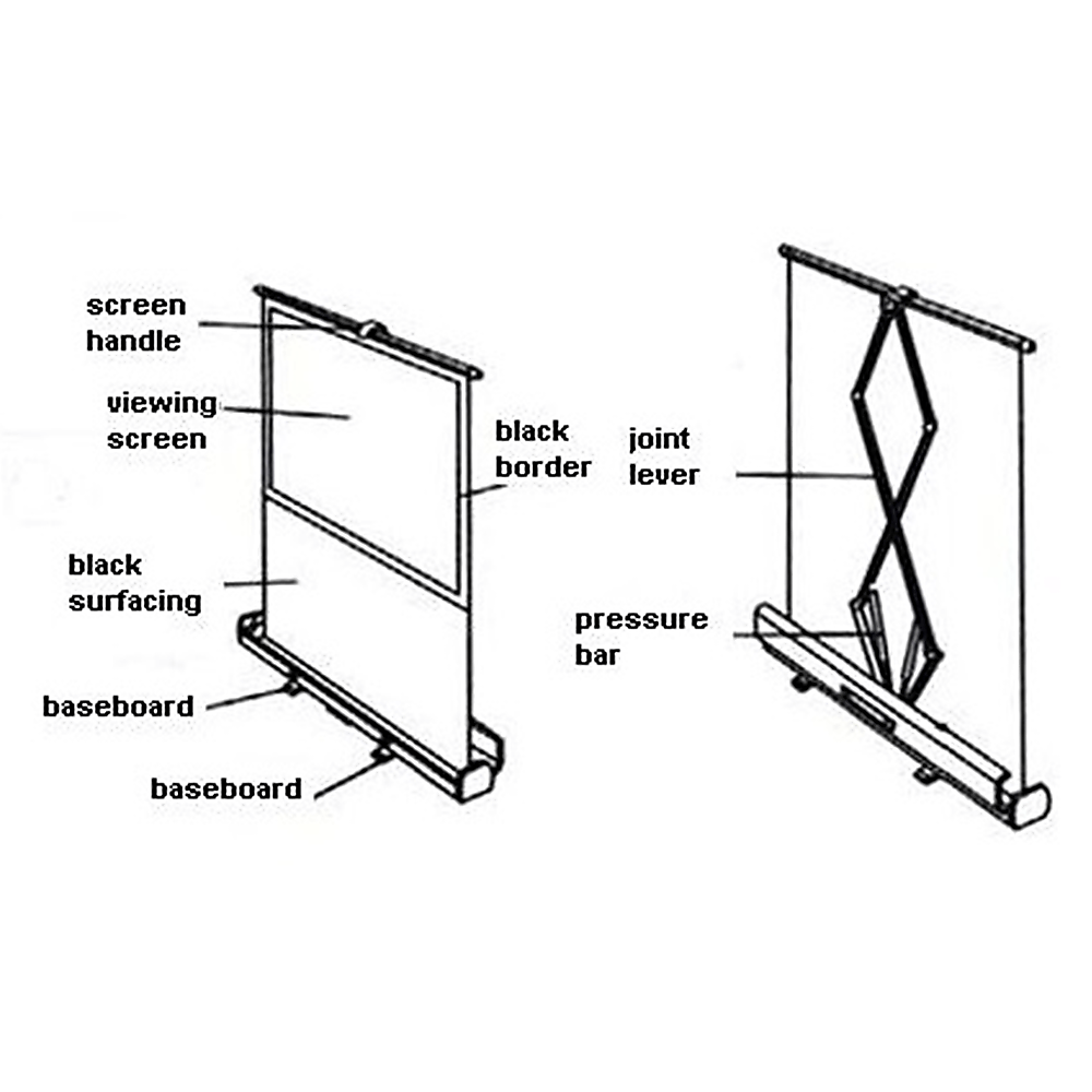 100" Pull Up Portable Office Projection Screen