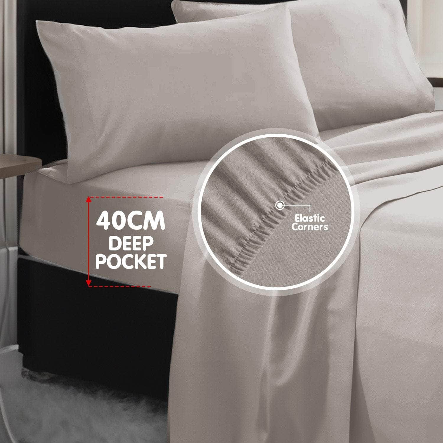 1000 Thread Count King Bed Sheets - 4-Piece Set