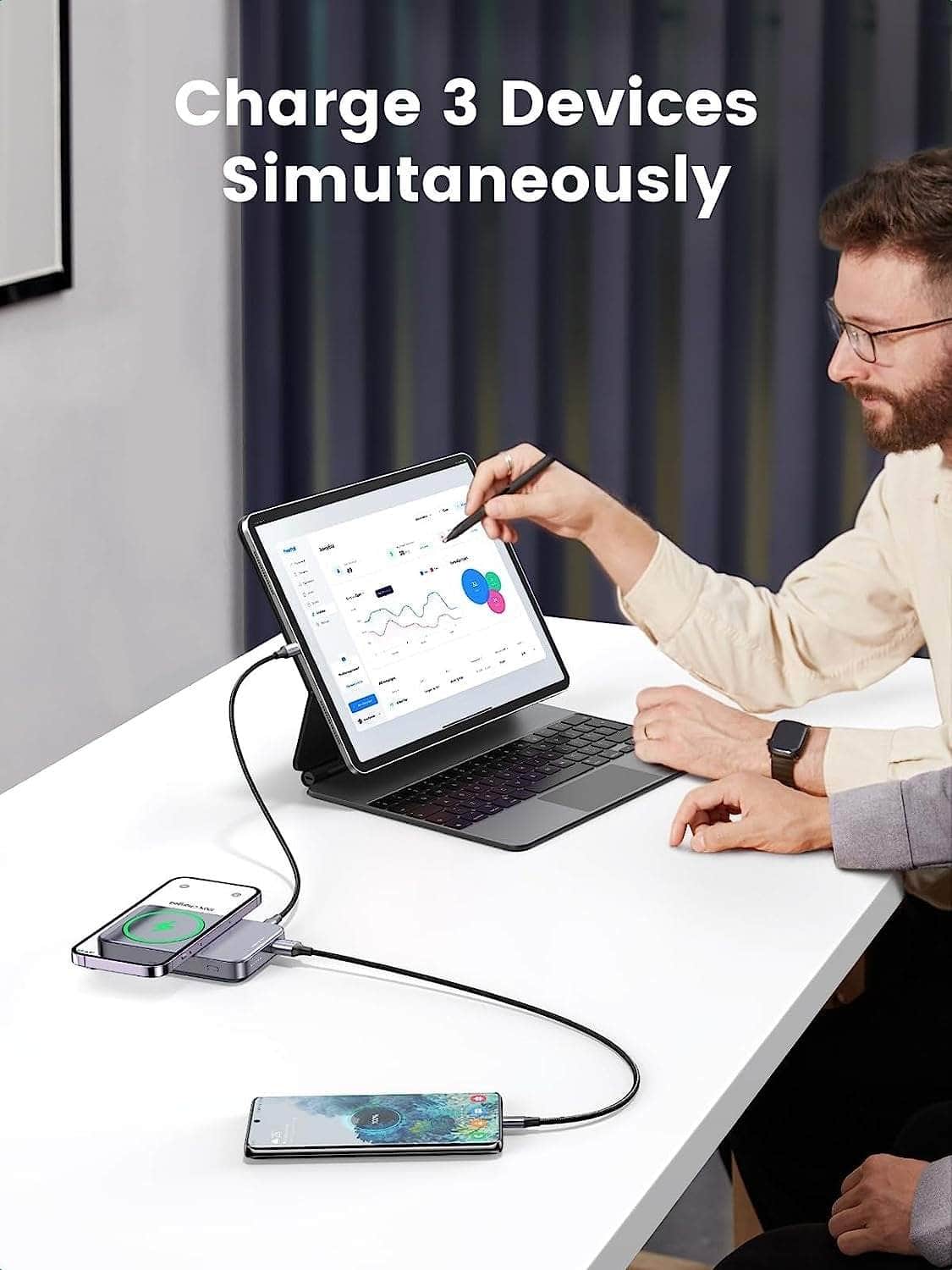 10000Mah Magnetic Wireless Power Bank (Sapce Gray)