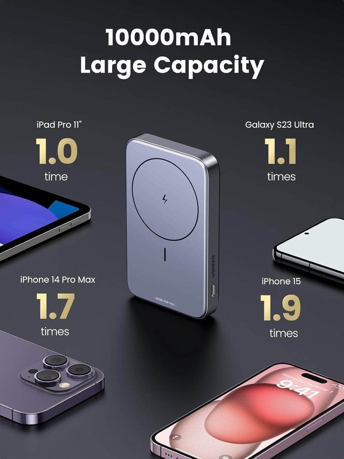 10000Mah Magnetic Wireless Power Bank (Sapce Gray)
