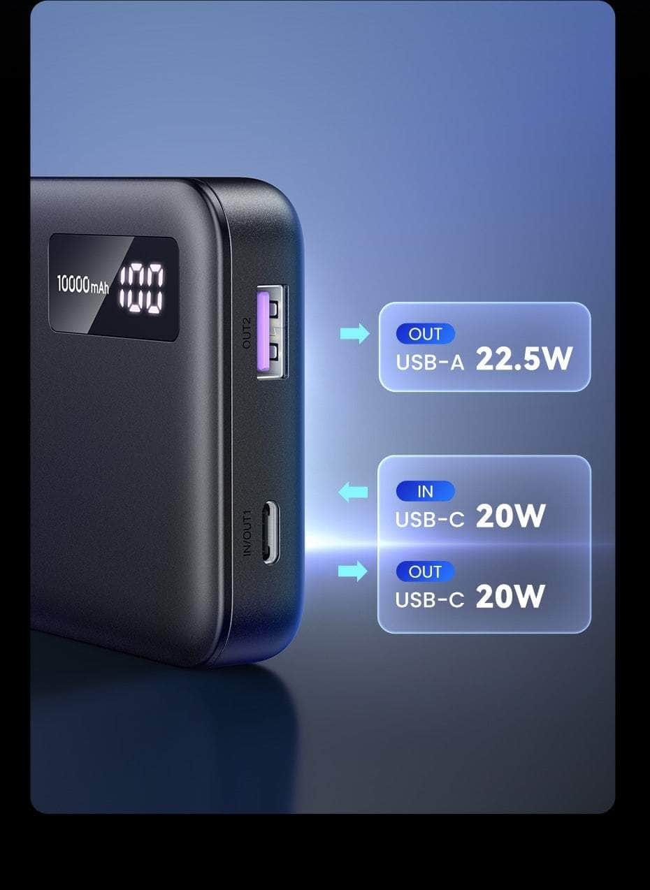 10000Mah Two-Way Fast Charging Power Bank Black