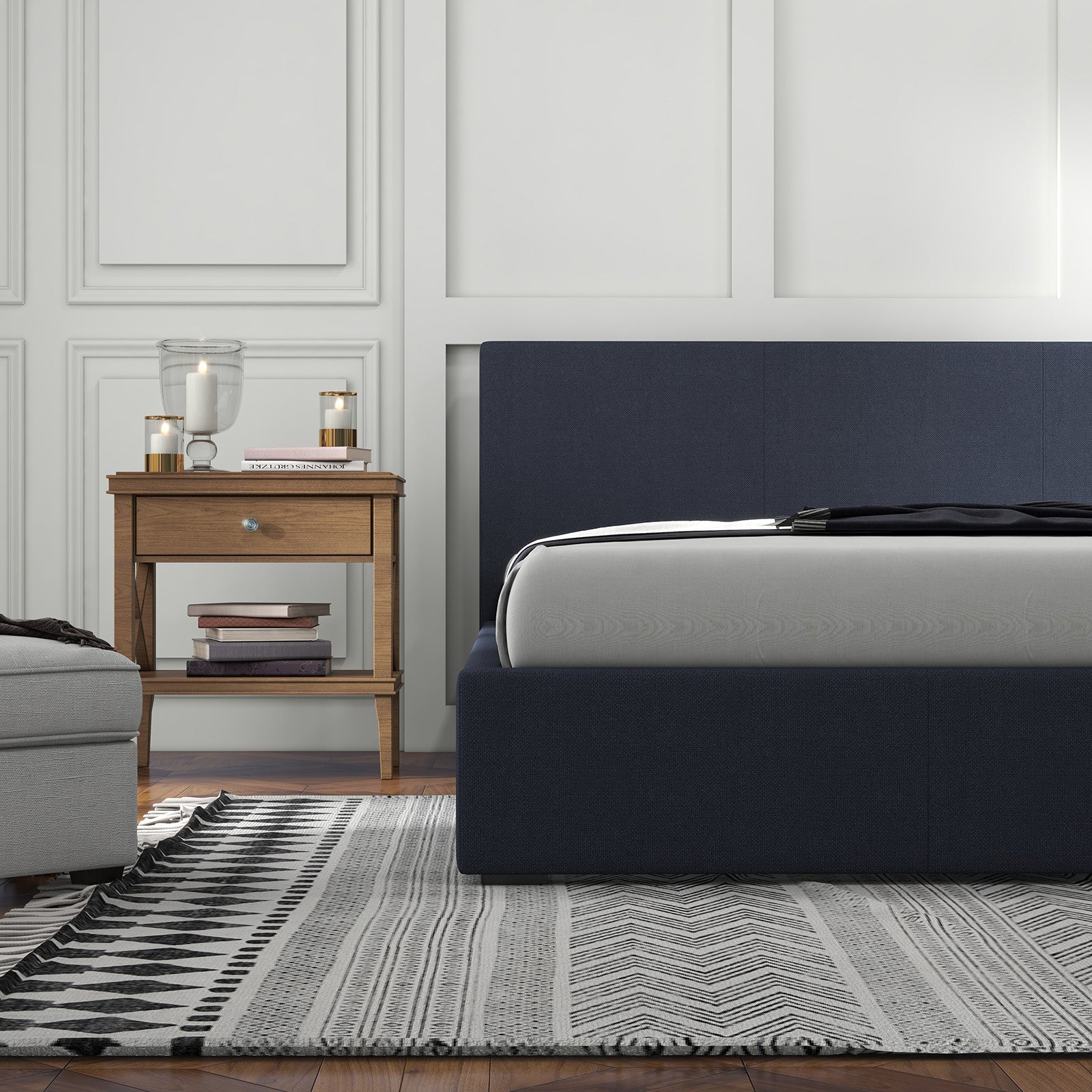 Gas Lift Bed Frame Charcoal 200x102x87.5cm