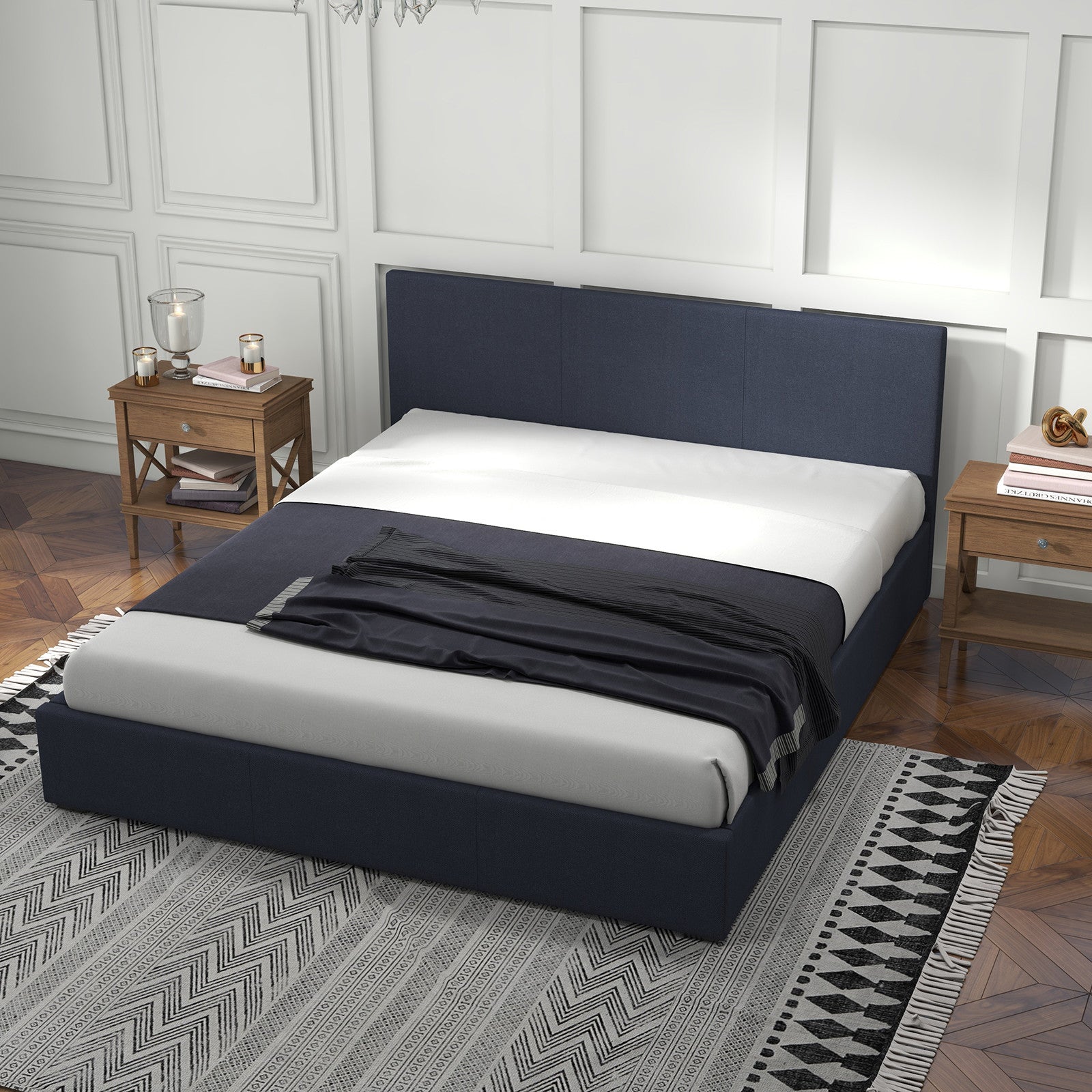 Gas Lift Bed Frame Charcoal 200x102x87.5cm