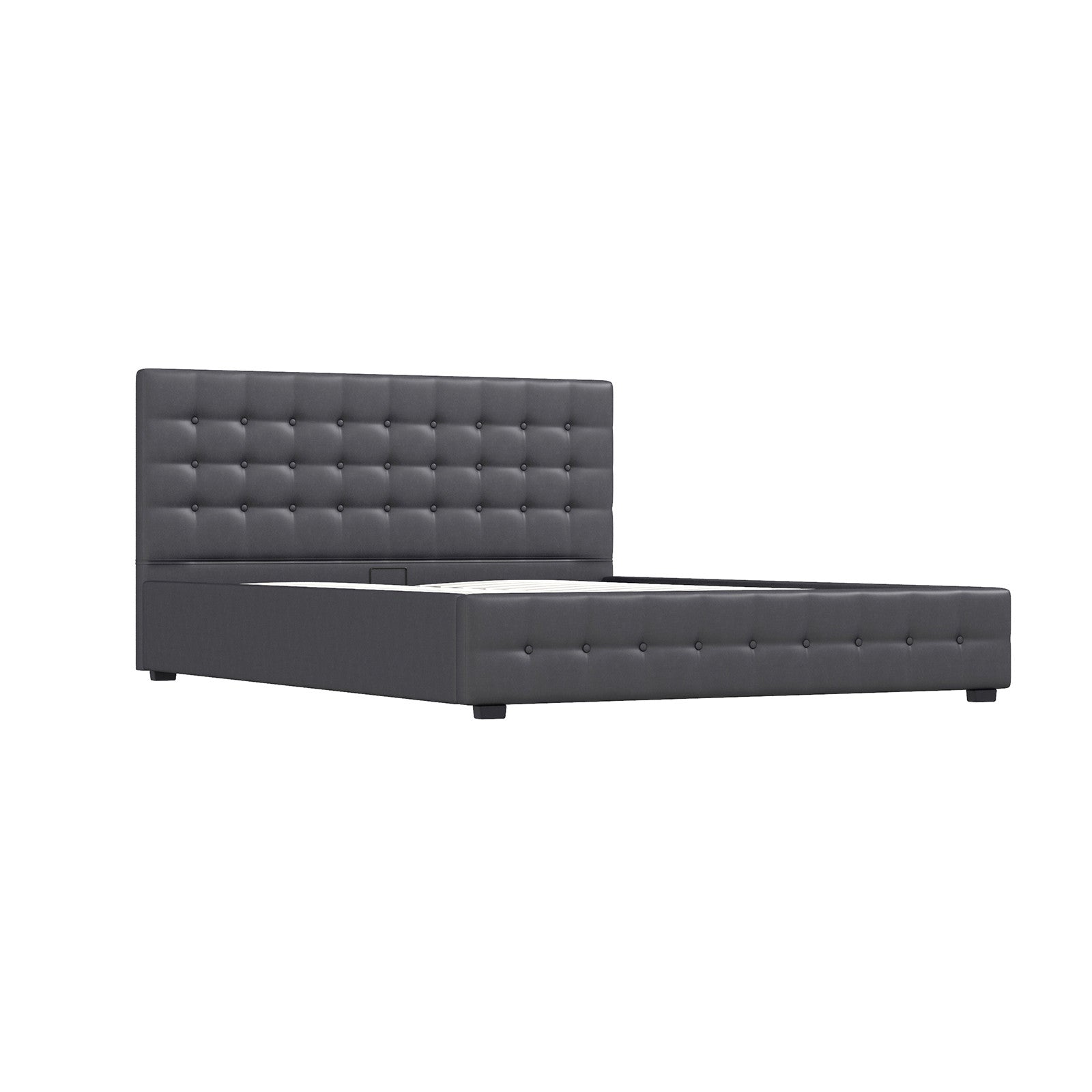 King Size Gas Lift Storage Bed Dark Grey Bedroom Furniture Frame