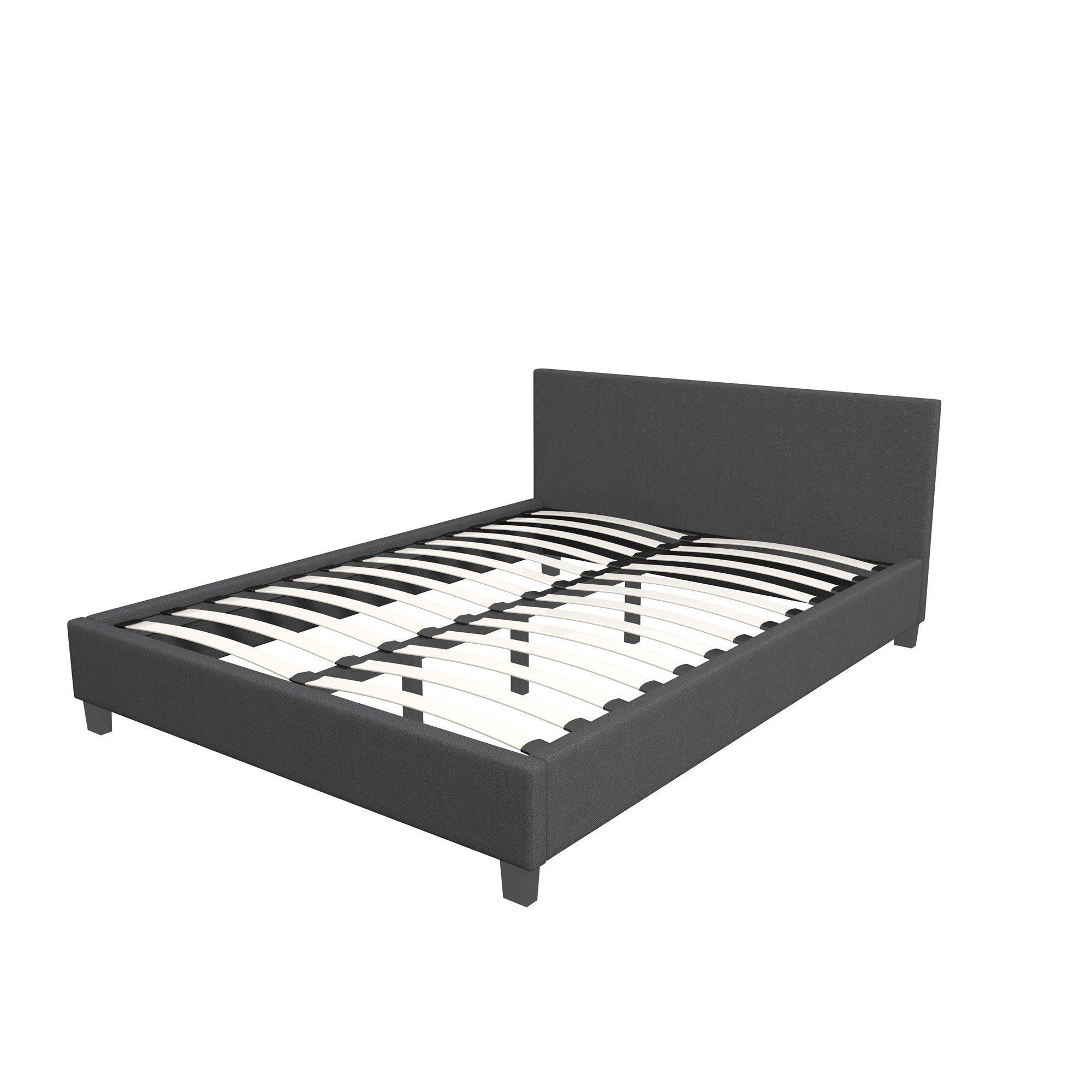 Single Bed Frame With Headboard Charcoal Modern Design For Bedroom