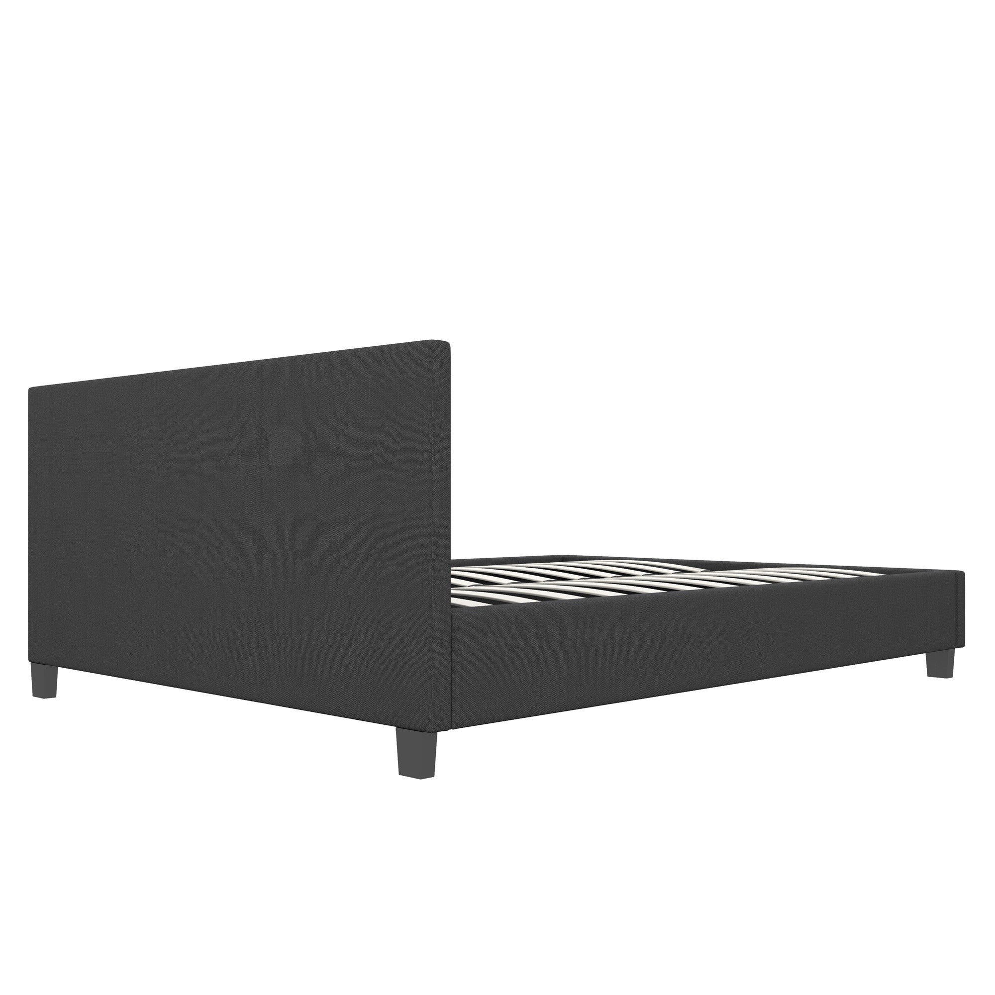 Single Bed Frame With Headboard Charcoal Modern Design For Bedroom