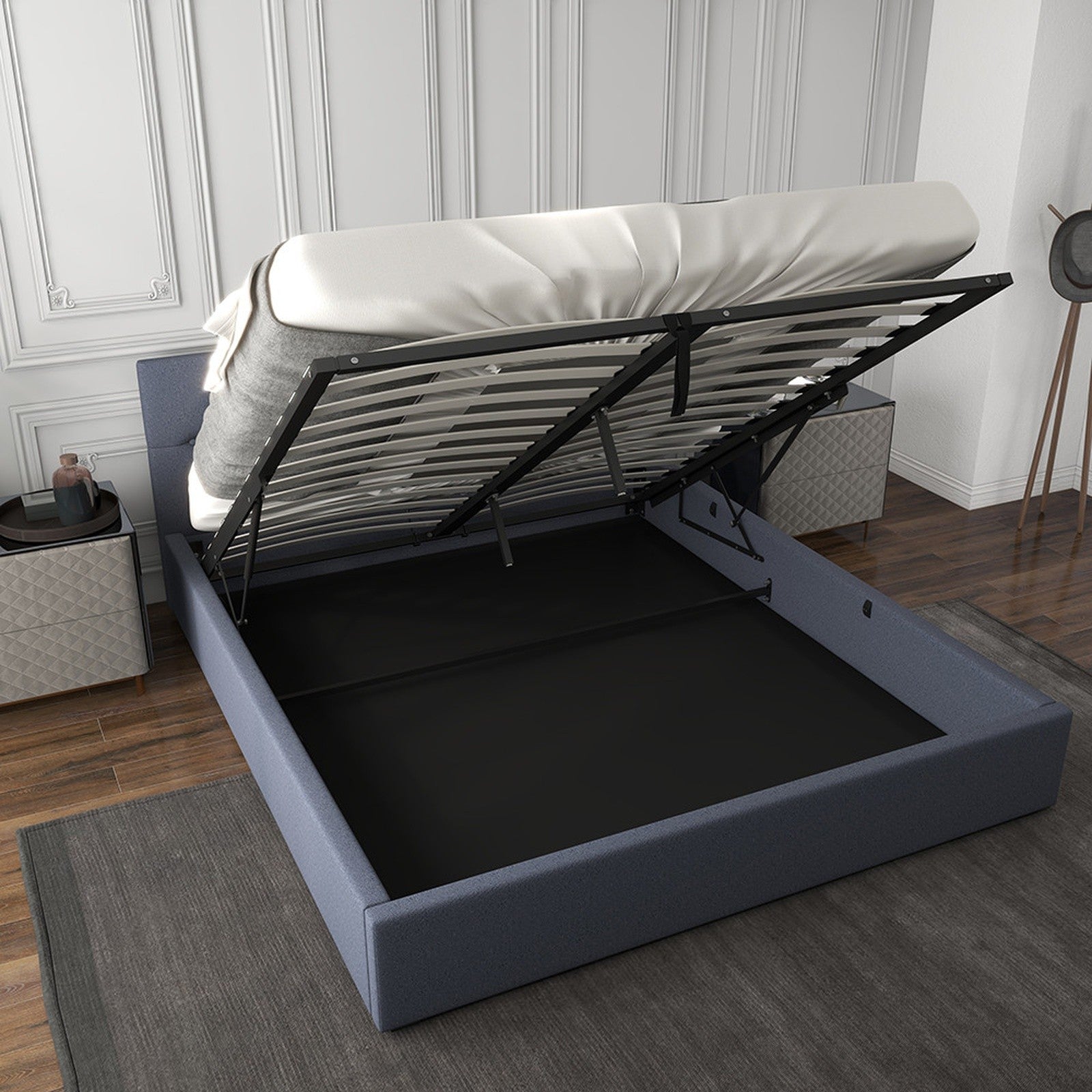 Luxury Gas Lift Bed With Headboard