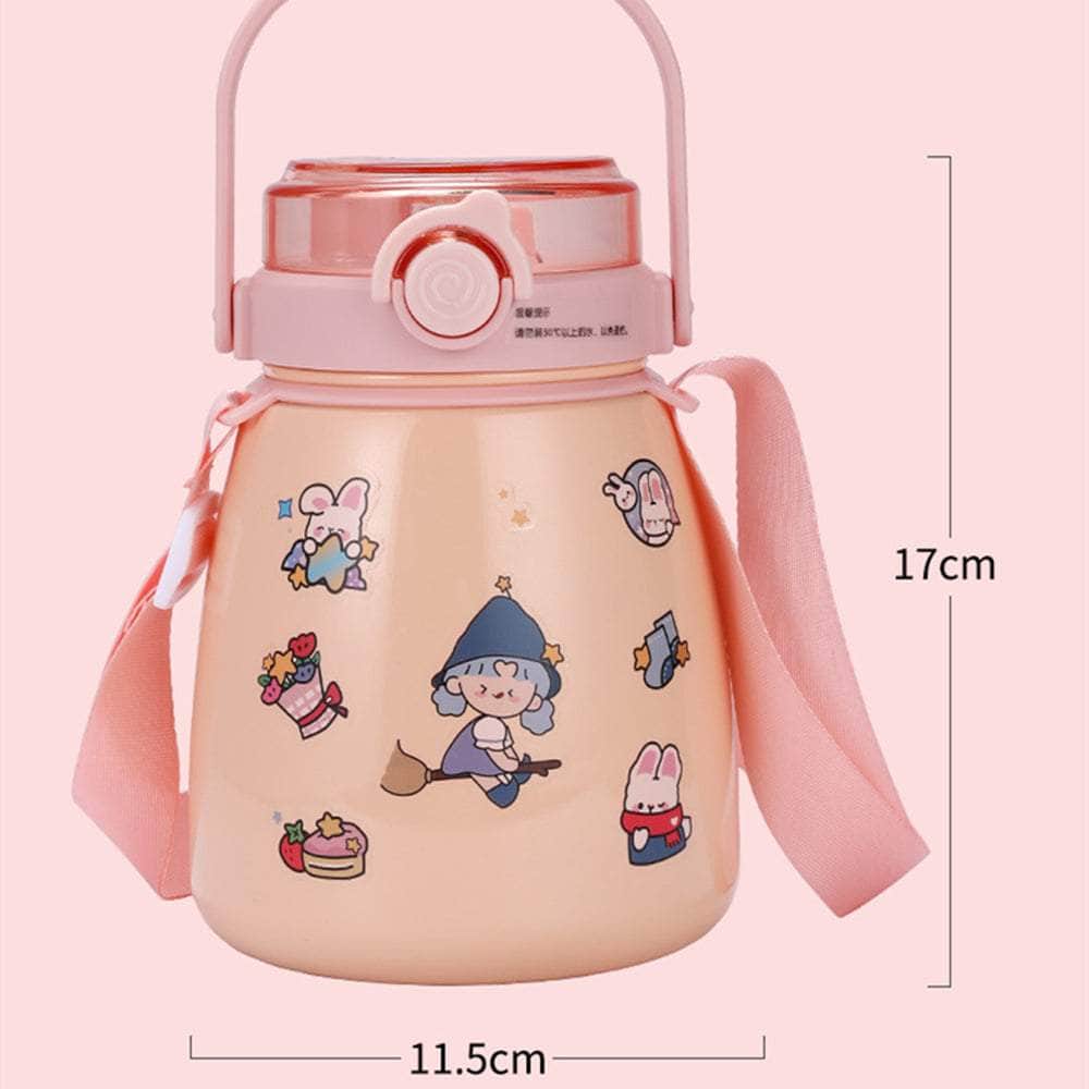 1000Ml Large Water Bottle Stainless Steel Straw Water Jug With Free Sticker Packs