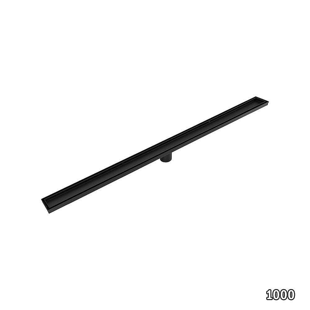 1000mm Black Tile Insert Shower Drain - Centre Outlet Floor Waste