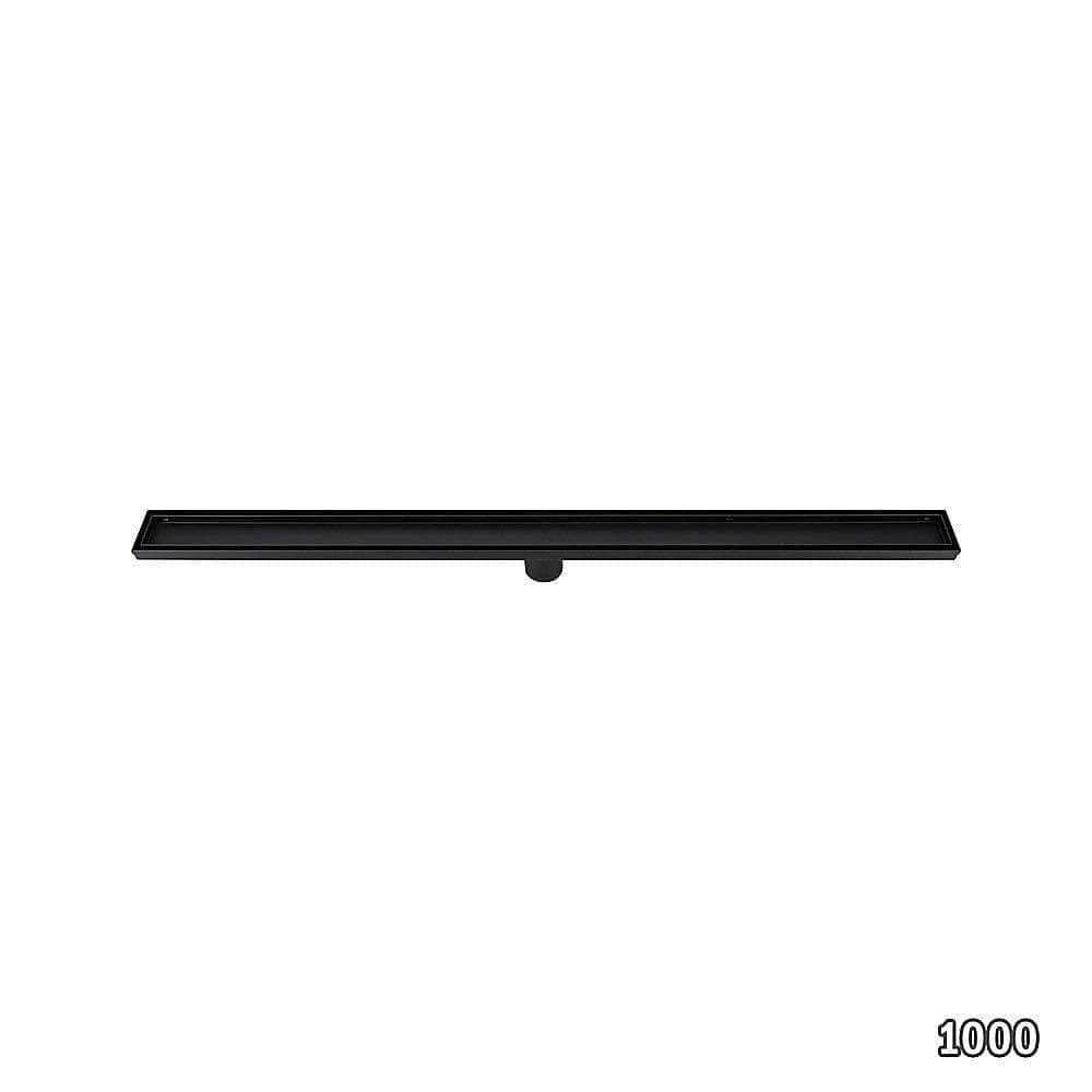 1000mm Black Tile Insert Shower Drain - Centre Outlet Floor Waste