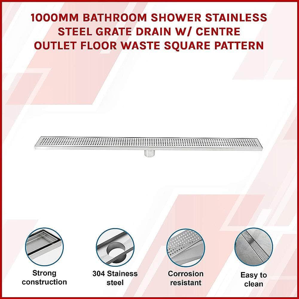 1000Mm Tile Insert Bathroom Shower Stainless Steel Outlet Floor Waste