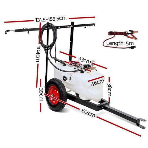 Weed Sprayer 100L Trailer Boom Garden Spray