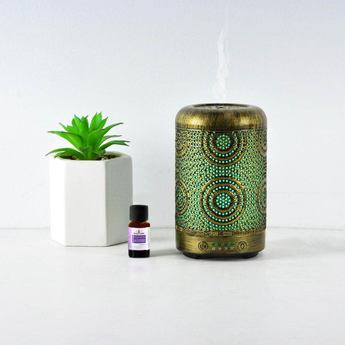 100Ml Metal Essential Oil And Aroma Diffuser-Vintage Gold
