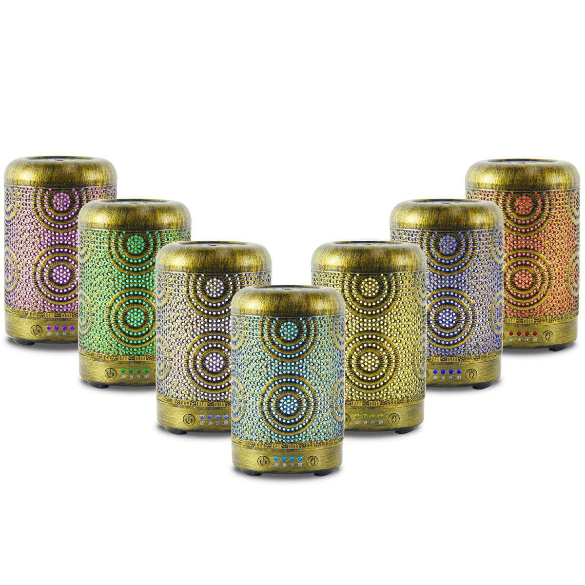 100Ml Metal Essential Oil And Aroma Diffuser-Vintage Gold