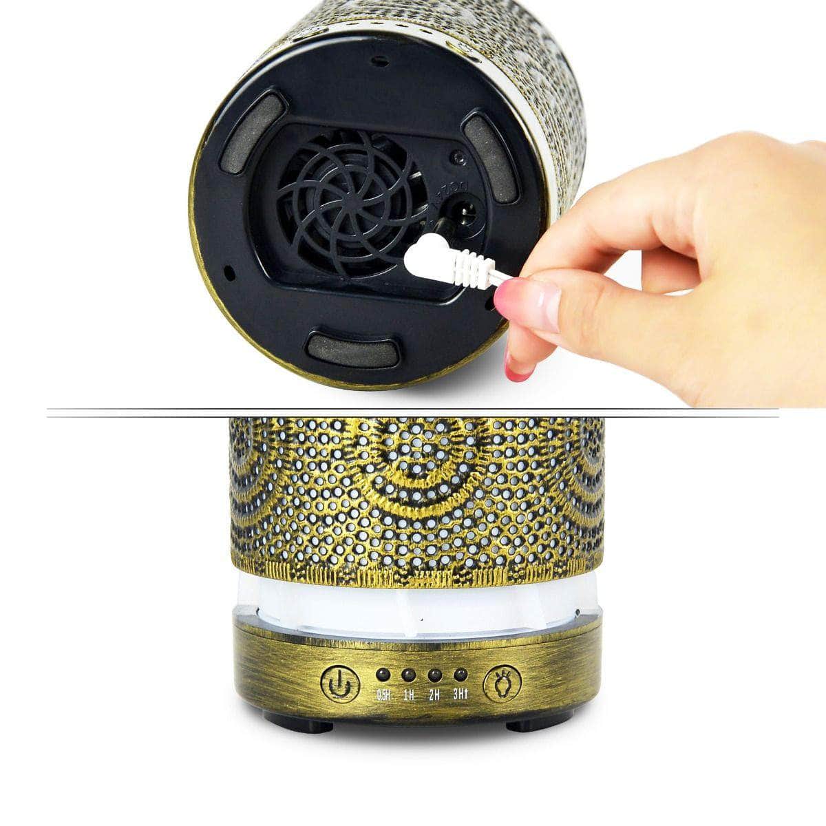 100Ml Metal Essential Oil And Aroma Diffuser-Vintage Gold