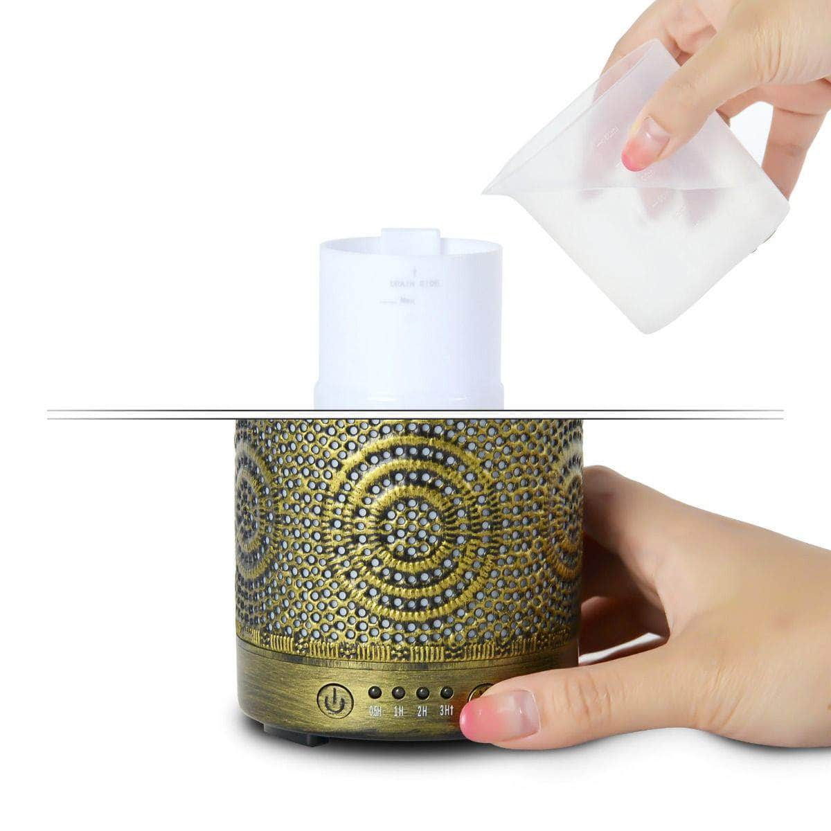 100Ml Metal Essential Oil And Aroma Diffuser-Vintage Gold