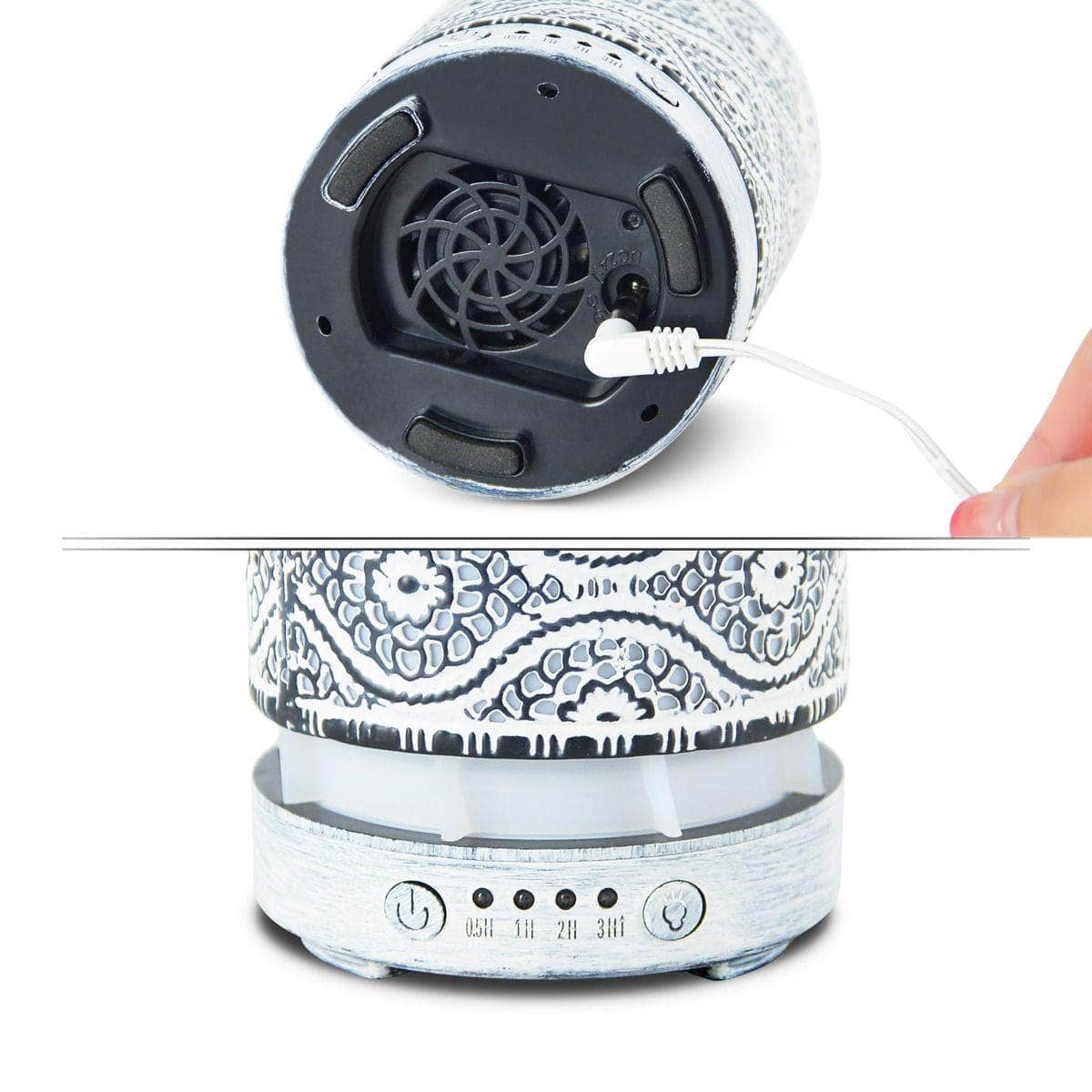 100Ml Metal Essential Oil And Aroma Diffuser-Vintage White