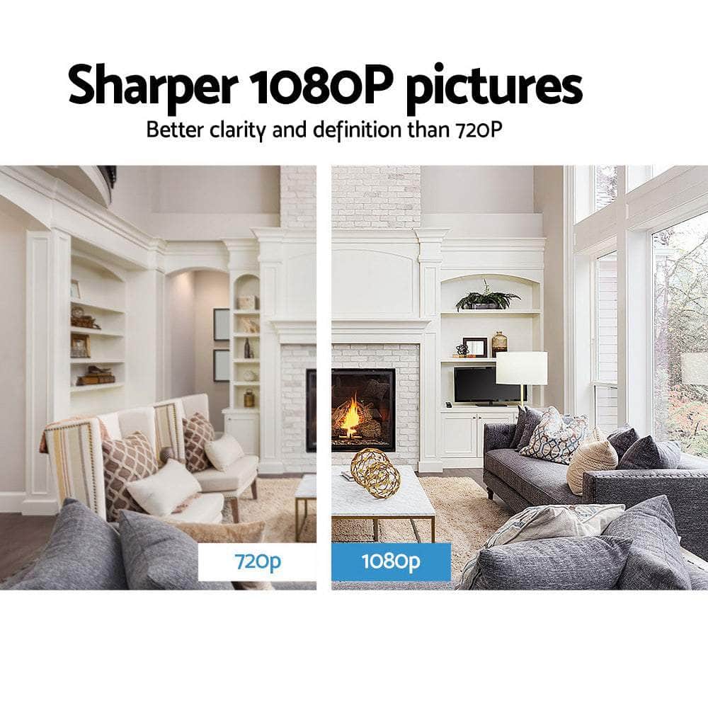 1080P Wireless Ip Camera Security Wifi Cam Black