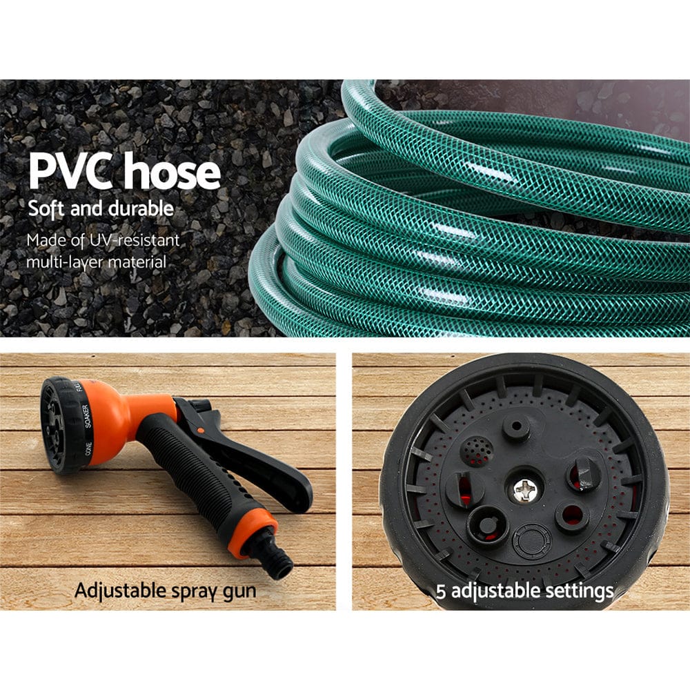 Water Hose Reel 10M Retractable Garden Spray Gun Autorewind with Garden Hoses - photo 8