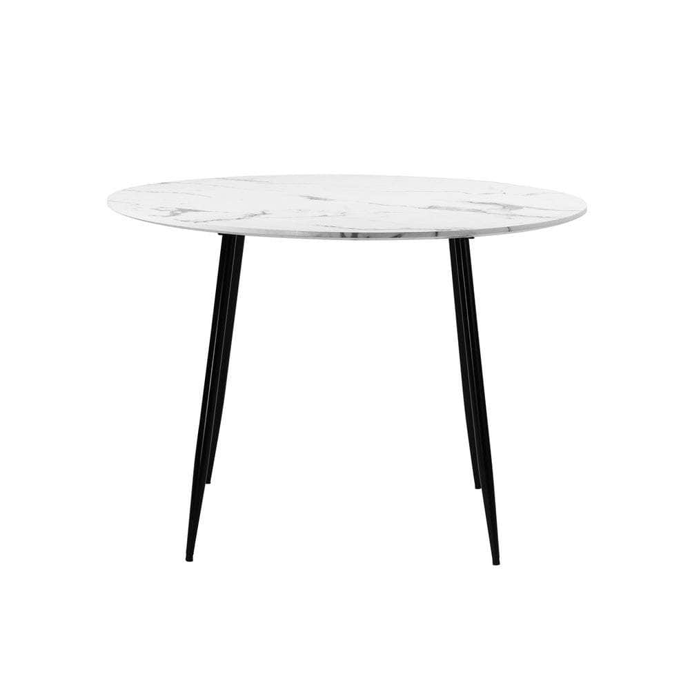 110cm Dining Table with Marble Finish White&Black